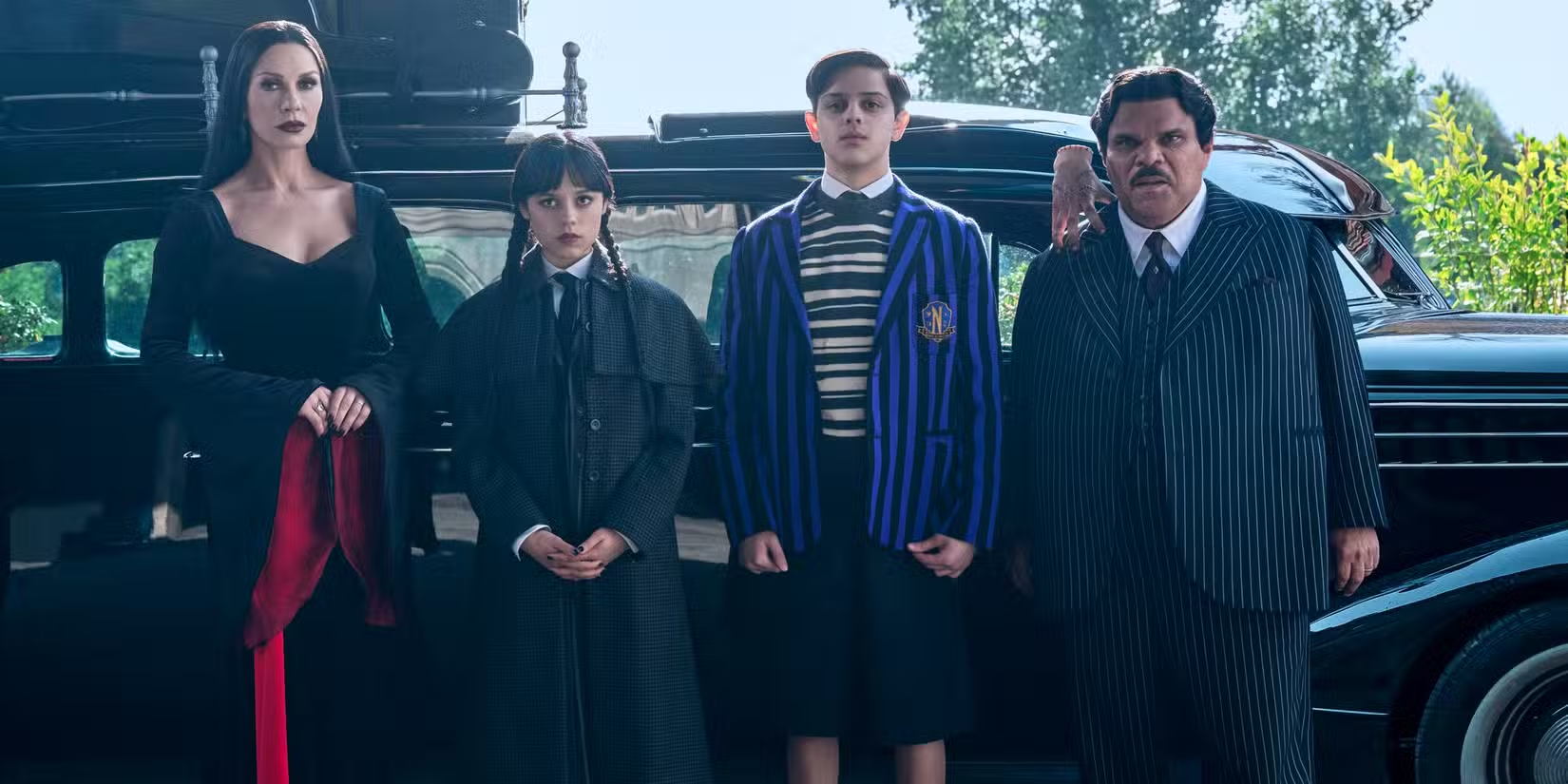 Addams family at nevermore in wednesday season 2 site