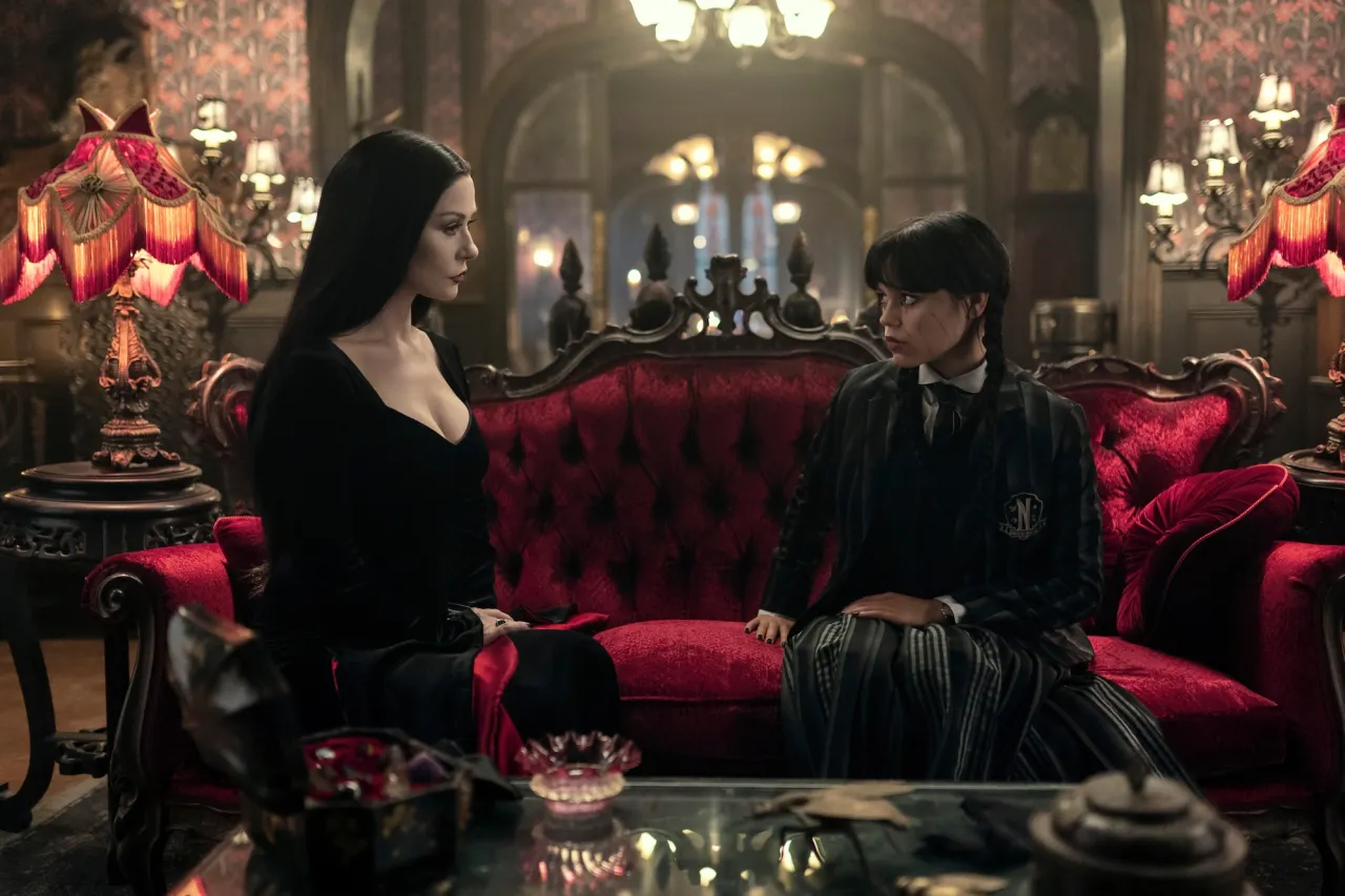 Wednesday catherine zeta jones jenna ortega netflix